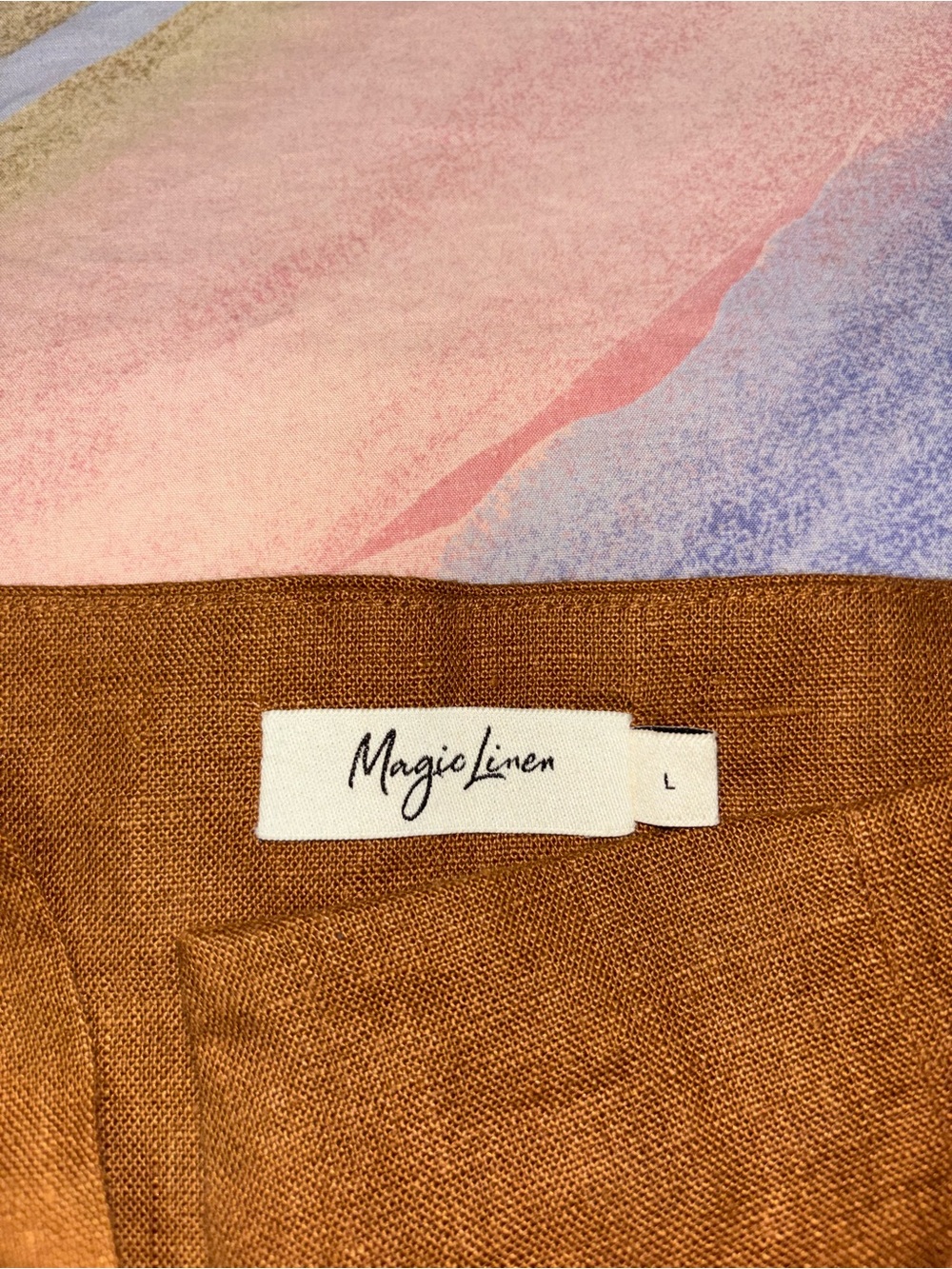 Magic Linen “Seville” 100% Linen Wrap Skirt in Cinnamon size L - Picture 4 of 5